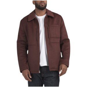 COLE HAAN Wool Blend Heathered Luxe Zip Jacket